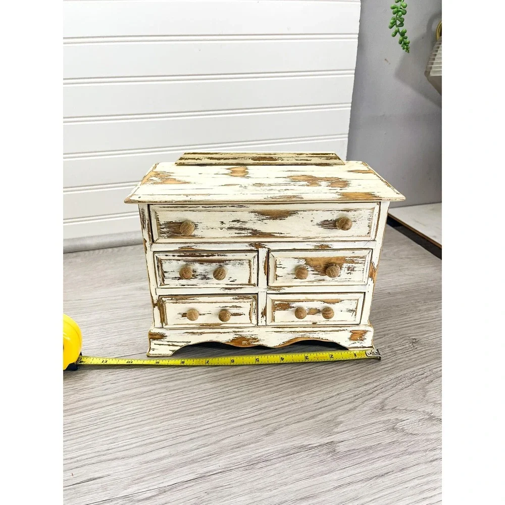 MCM Wooden Musical Jewelry Box - Vintage Trinket Box